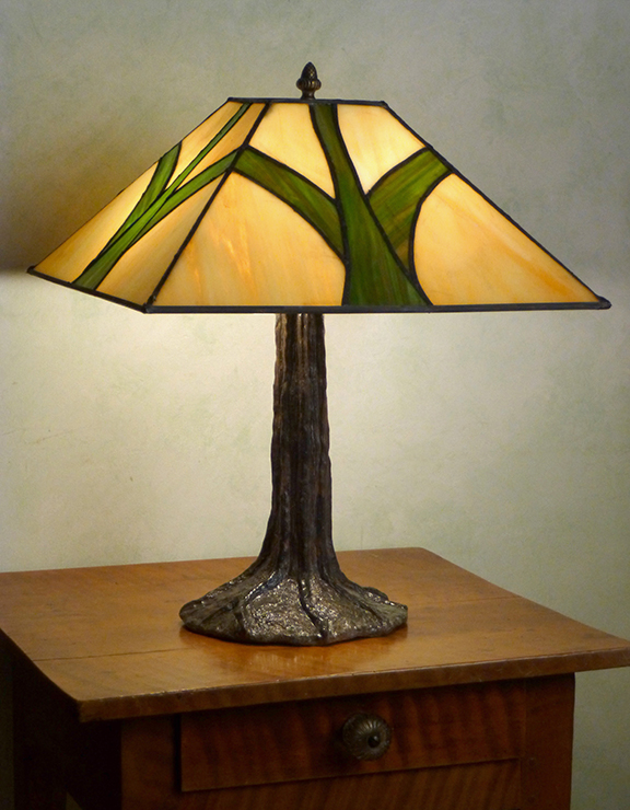 Tree Lamp and Glass Shade by Jeff Grunewald
