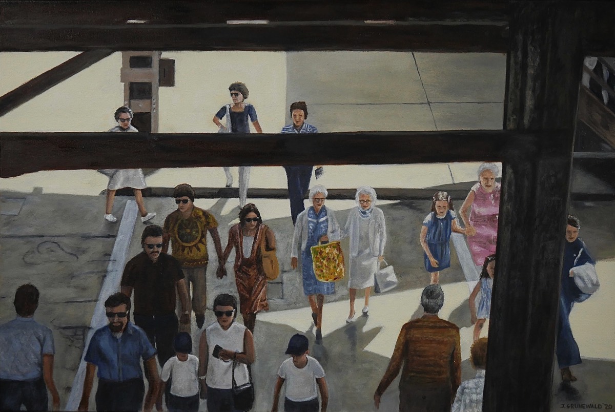 Crossing Wabash 1976 | Oil on canvas 20x30